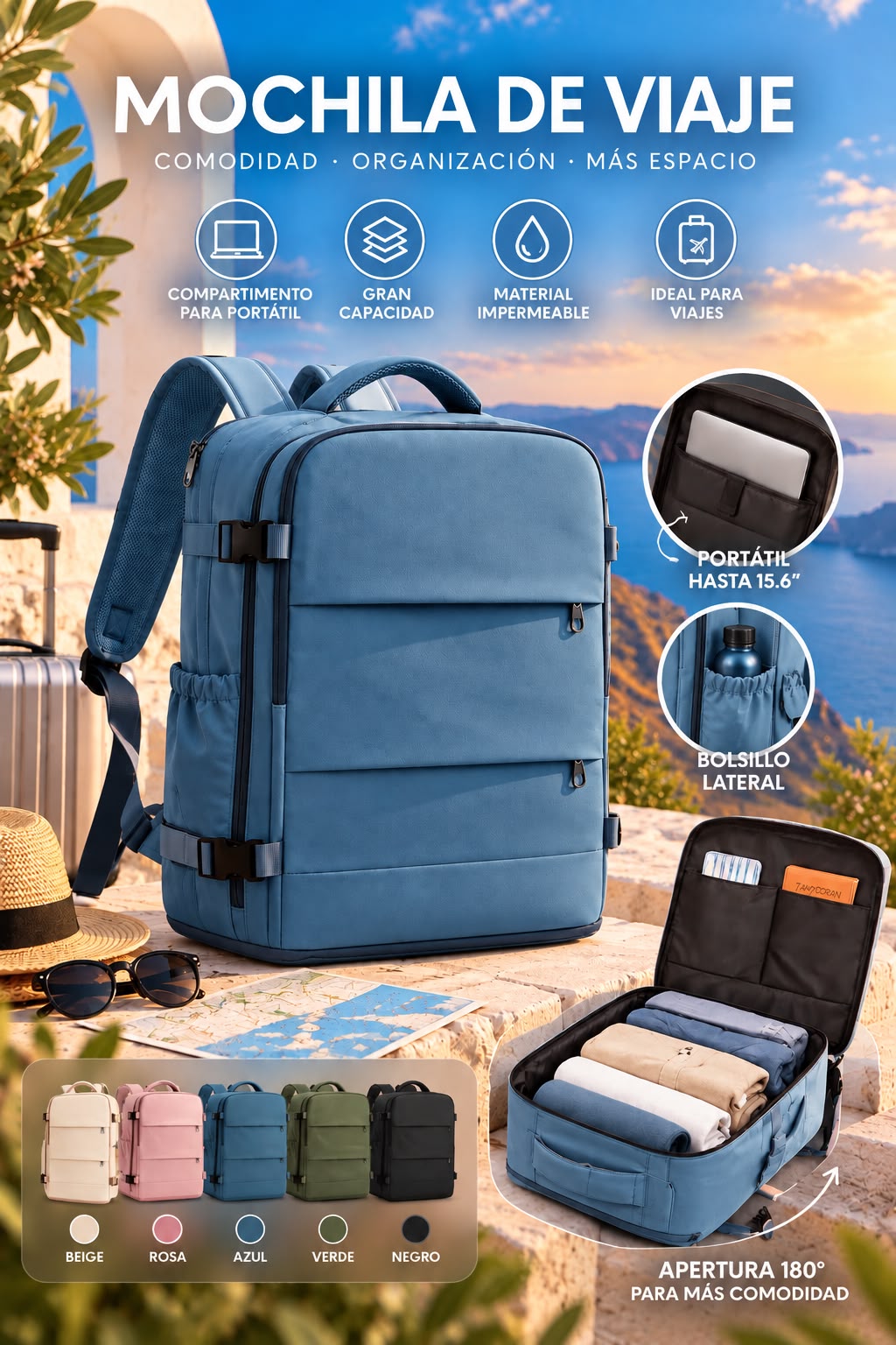 PackLux – Mochila cabina con bolsa de compresión al vacío