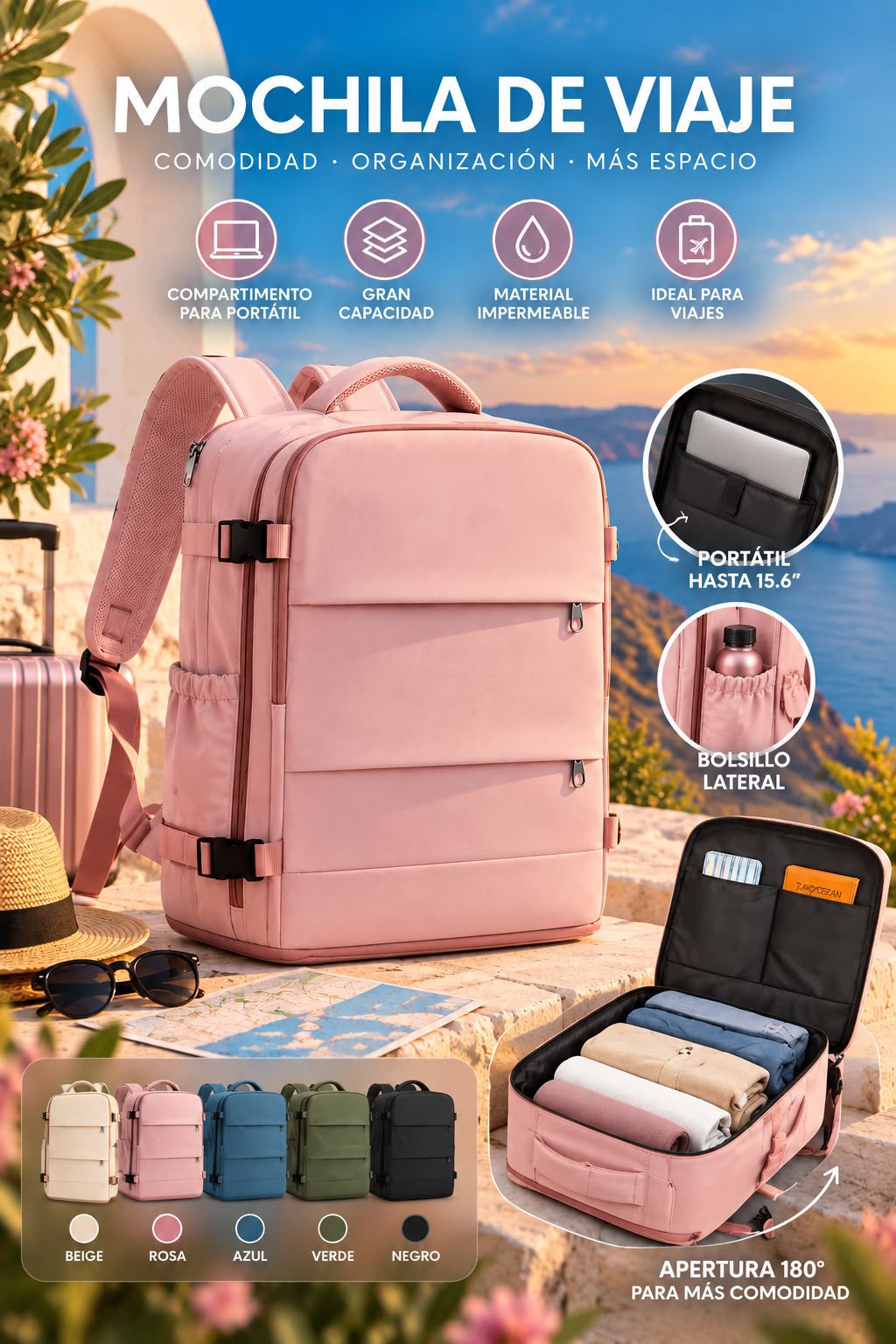 PackLux – Mochila cabina con bolsa de compresión al vacío