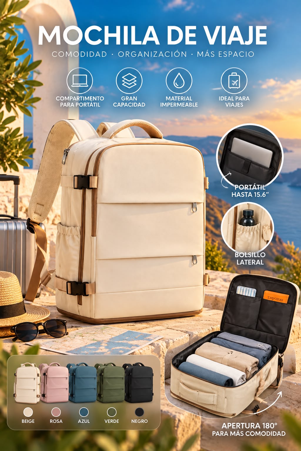 PackLux – Mochila cabina con bolsa de compresión al vacío